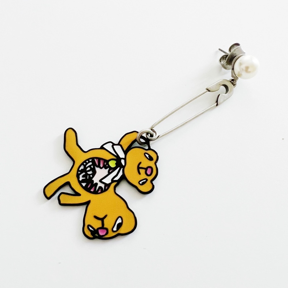 Heaven by Marc Jacobs Single Orange Teddy Earring